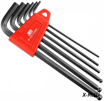 Набор шестигранников YC-613 Bike Hand 2/2,5/3/4/5/6 мм в клипсе Набор шестигранников YC-613 Bike Hand 2/2,5/3/4/5/6 мм в клипсе