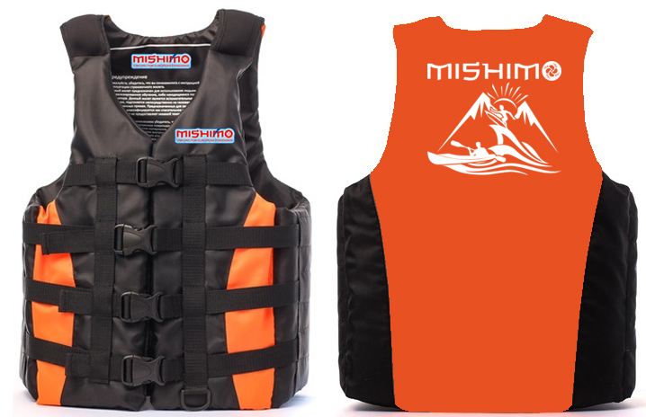 Жилет спасательный MISHIMO PRO Премиум качества  Черно-оранжевый  р.L