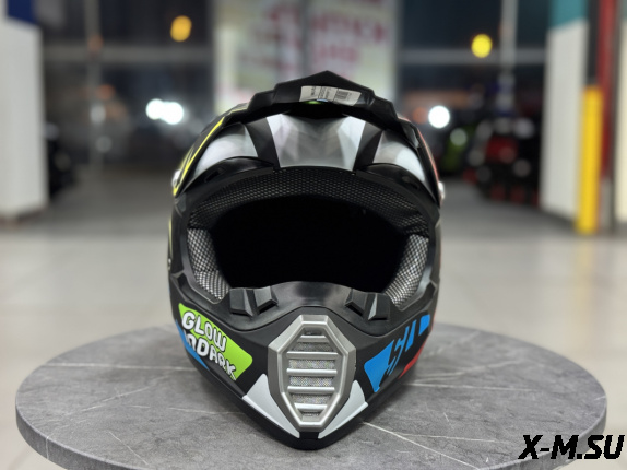 Шлем кроссовый HETOSHI XD1-3 цв. Черно-бело-красно-голубой F 7  р. XL  