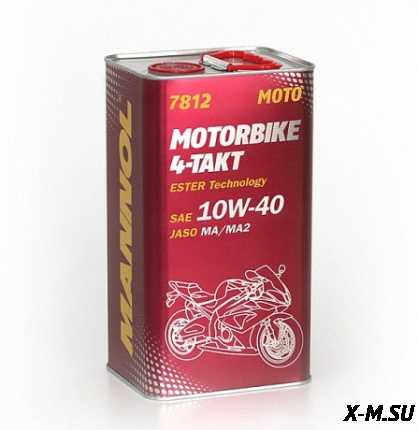 Масло Mannol моторное 4T син. 10w40 Motorbike 4л металл
